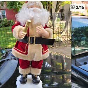 Festive Santa Claus and Elf Holiday Ornaments- Red, White, Green and Gold